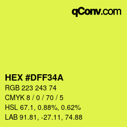 颜色代码: HEX #DFF34A | qconv.com