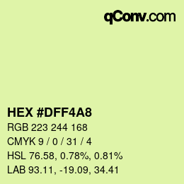 Color code: HEX #DFF4A8 | qconv.com