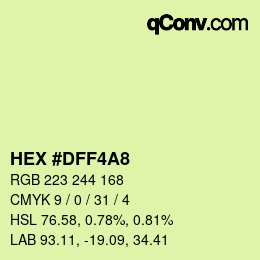 Color code: HEX #DFF4A8 | qconv.com