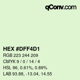Color code: HEX #DFF4D1 | qconv.com