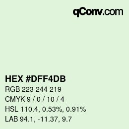 Color code: HEX #DFF4DB | qconv.com