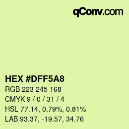 Color code: HEX #DFF5A8 | qconv.com