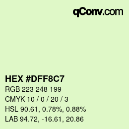 Color code: HEX #DFF8C7 | qconv.com