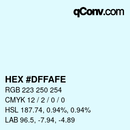 Color code: HEX #DFFAFE | qconv.com