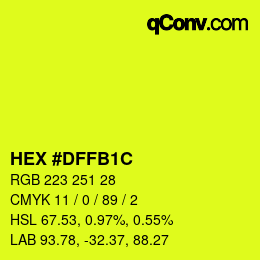 Color code: HEX #DFFB1C | qconv.com