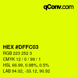 颜色代码: HEX #DFFC03 | qconv.com