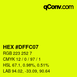 Color code: HEX #DFFC07 | qconv.com