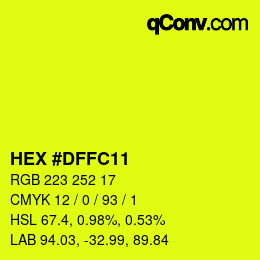 カラーコード: HEX #DFFC11 | qconv.com