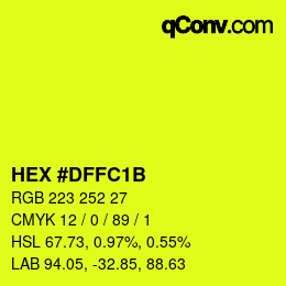 Color code: HEX #DFFC1B | qconv.com