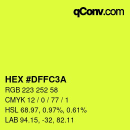 カラーコード: HEX #DFFC3A | qconv.com
