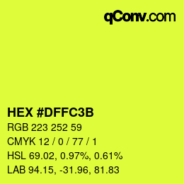 Color code: HEX #DFFC3B | qconv.com