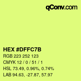 カラーコード: HEX #DFFC7B | qconv.com
