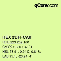 Color code: HEX #DFFCA0 | qconv.com