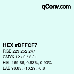 Color code: HEX #DFFCF7 | qconv.com