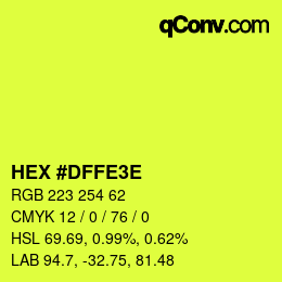 Color code: HEX #DFFE3E | qconv.com