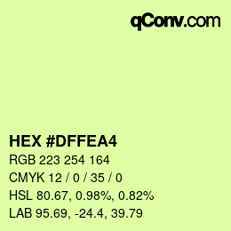 カラーコード: HEX #DFFEA4 | qconv.com