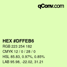 カラーコード: HEX #DFFEB6 | qconv.com