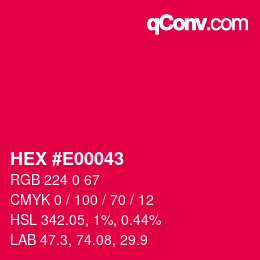 Color code: HEX #E00043 | qconv.com