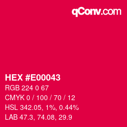 Color code: HEX #E00043 | qconv.com