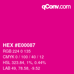 颜色代码: HEX #E00087 | qconv.com