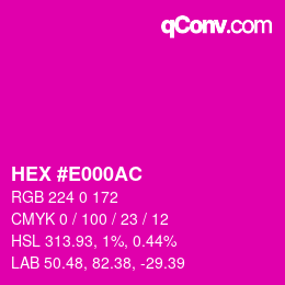 Color code: HEX #E000AC | qconv.com