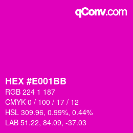 Color code: HEX #E001BB | qconv.com