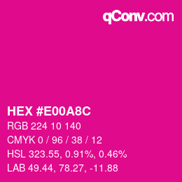 Farbcode: HEX #E00A8C | qconv.com