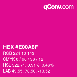 Color code: HEX #E00A8F | qconv.com
