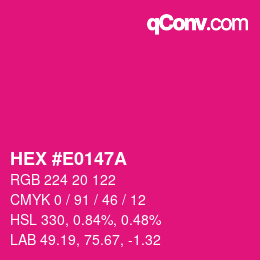 Color code: HEX #E0147A | qconv.com