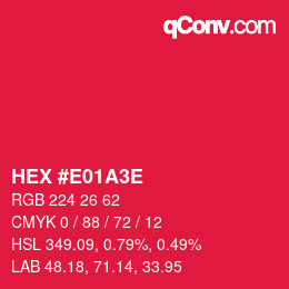 Color code: HEX #E01A3E | qconv.com