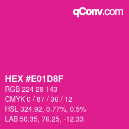 Color code: HEX #E01D8F | qconv.com