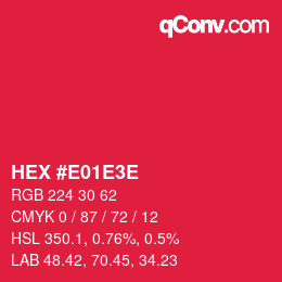 Color code: HEX #E01E3E | qconv.com