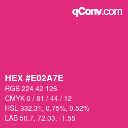 Color code: HEX #E02A7E | qconv.com