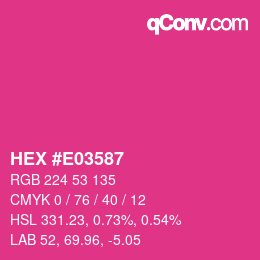 Color code: HEX #E03587 | qconv.com