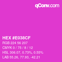 Color code: HEX #E038CF | qconv.com