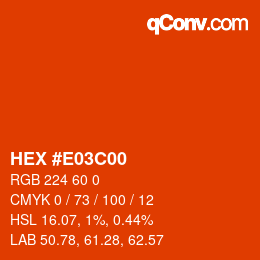 Color code: HEX #E03C00 | qconv.com