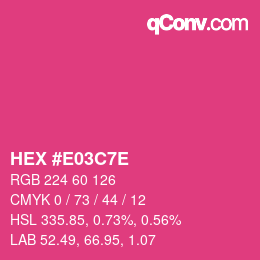 Color code: HEX #E03C7E | qconv.com
