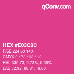 Color code: HEX #E03C8C | qconv.com