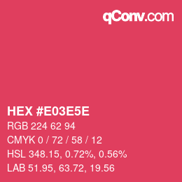 Color code: HEX #E03E5E | qconv.com