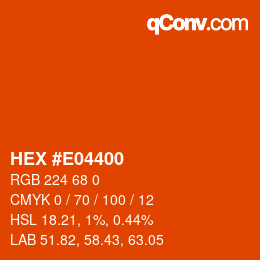 颜色代码: HEX #E04400 | qconv.com