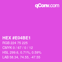 カラーコード: HEX #E04BE1 | qconv.com