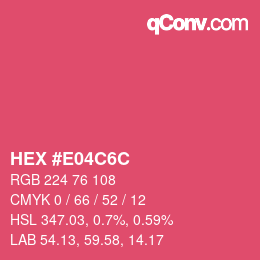Color code: HEX #E04C6C | qconv.com
