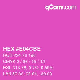 Color code: HEX #E04CBE | qconv.com