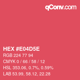 カラーコード: HEX #E04D5E | qconv.com