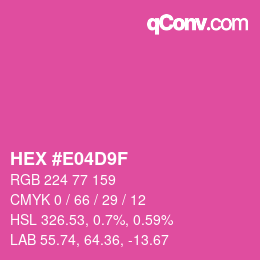 Color code: HEX #E04D9F | qconv.com