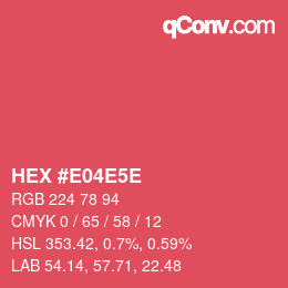 Color code: HEX #E04E5E | qconv.com