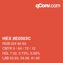 Color code: HEX #E0503C | qconv.com