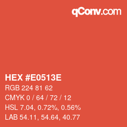 Color code: HEX #E0513E | qconv.com