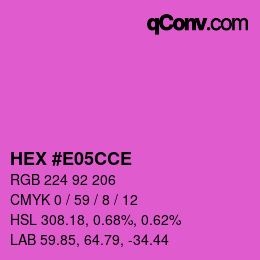 Color code: HEX #E05CCE | qconv.com