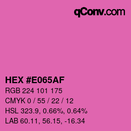 カラーコード: HEX #E065AF | qconv.com
